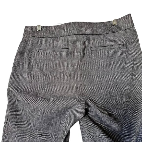 Ann Taylor Loft Marisa Trousers 8T Gray Black Weave Wide Leg Pockets Career Pant - Picture 4 of 15